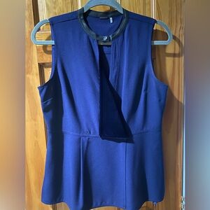 Tahari navy blue sleeveless top